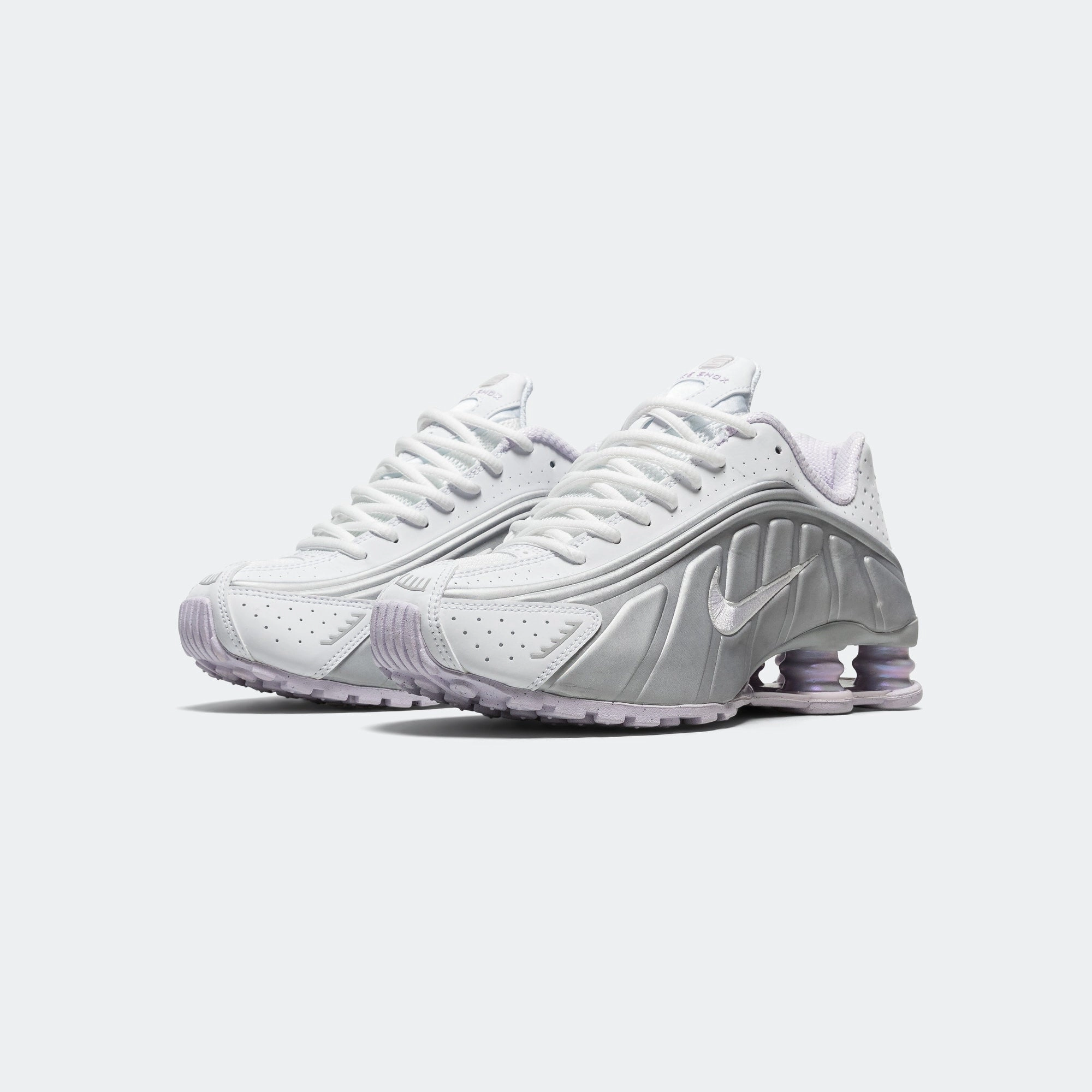 Womens Shox R4 - White/Barely Grape-Metallic Platinum Versatile Choice