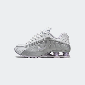 urban walks Sturdy breathability Womens Shox R4 - White/Barely Grape-Metallic Platinum